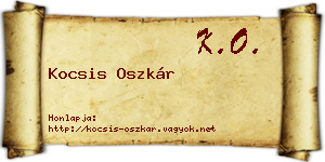 Kocsis Oszkár névjegykártya
