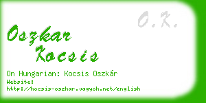 oszkar kocsis business card