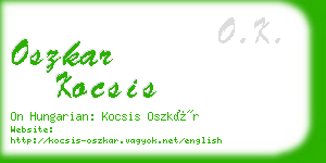 oszkar kocsis business card